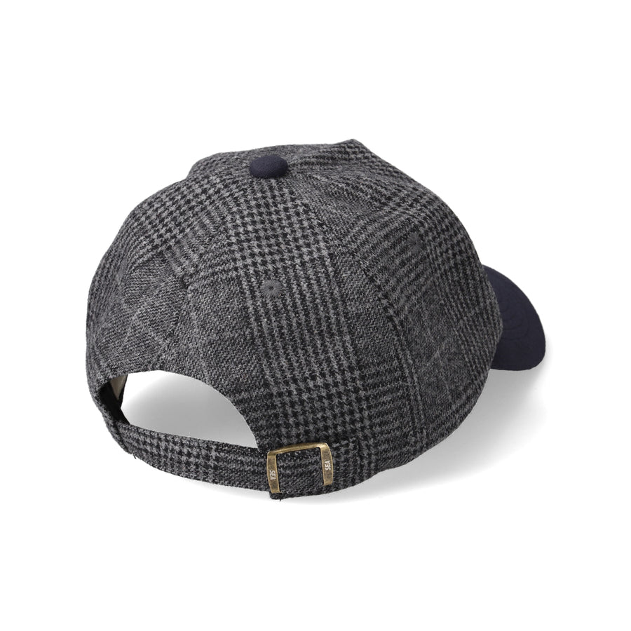 SEA LOGO SUEDE CHECK CAP / NAVY