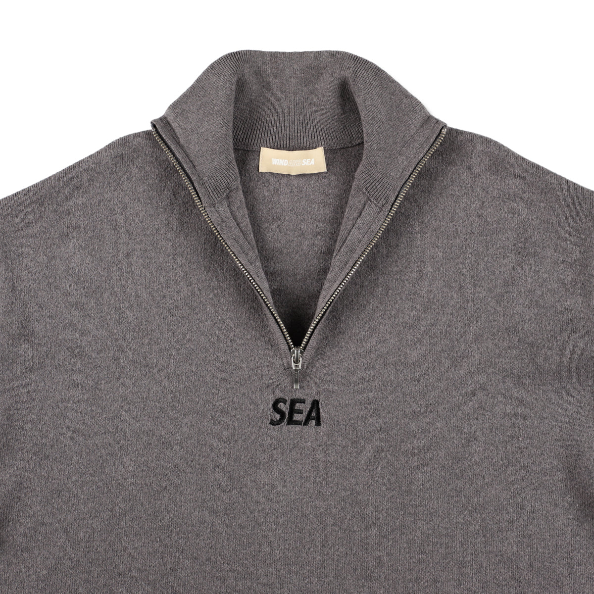 HALF ZIP COTTON CASHMERE KNIT