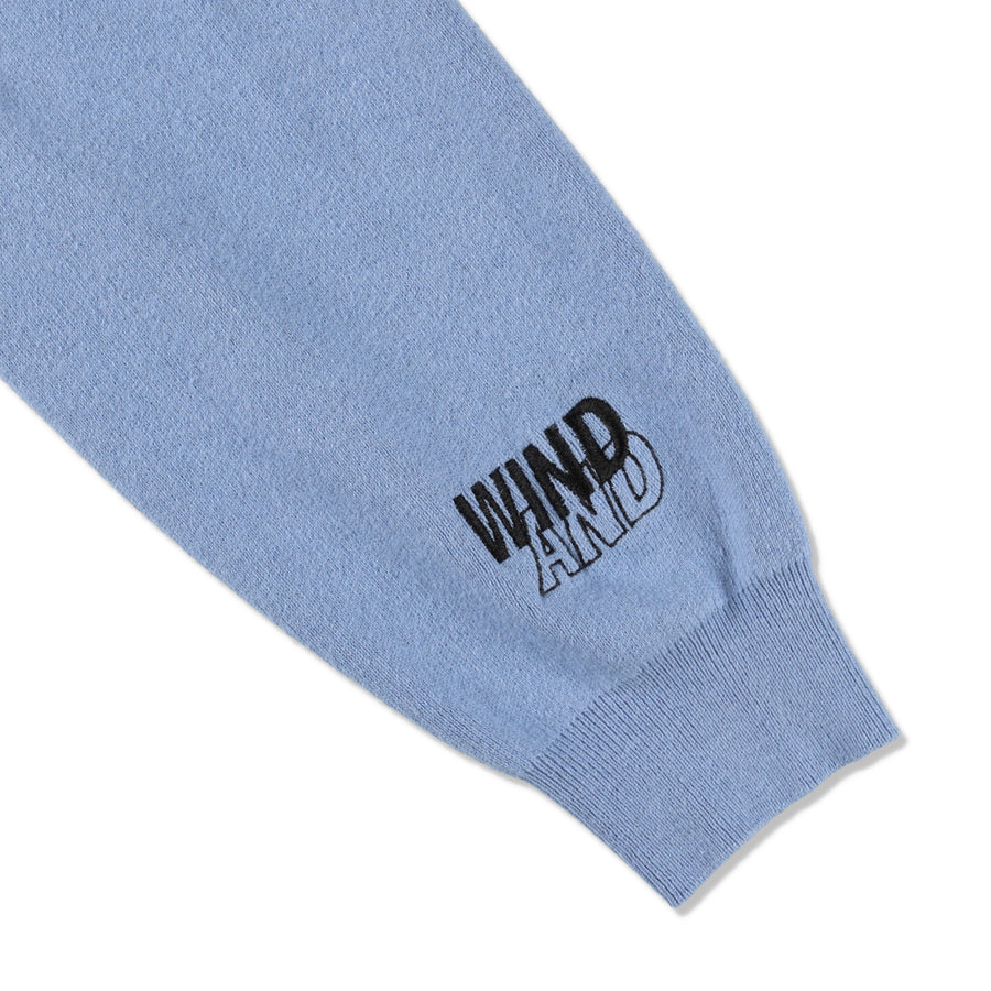 HALF ZIP COTTON CASHMERE KNIT / SKY_BLUE