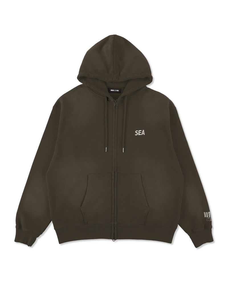 SULFUR DYEING LOGO ZIP SWEATSHIRT