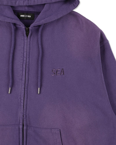 SULFUR DYEING LOGO ZIP SWEATSHIRT