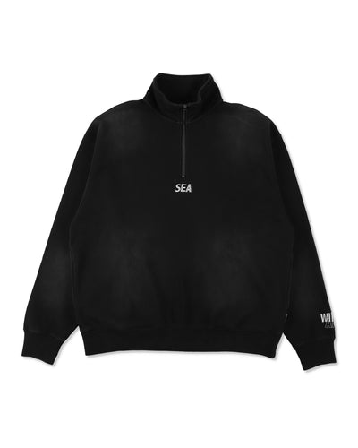 SULFUR DYEING LOGO HALF ZIP SWEATSHIRT