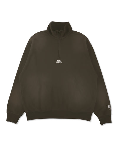 SULFUR DYEING LOGO HALF ZIP SWEATSHIRT