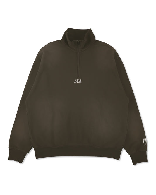 SULFUR DYEING LOGO HALF ZIP SWEATSHIRT
