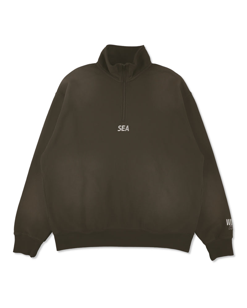 SULFUR DYEING LOGO HALF ZIP SWEATSHIRT