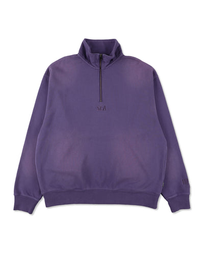 SULFUR DYEING LOGO HALF ZIP SWEATSHIRT