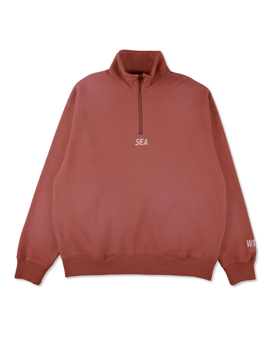 SULFUR DYEING LOGO HALF ZIP SWEATSHIRT