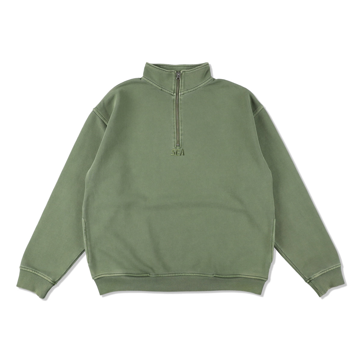 SEA PIGMENT HALF ZIP SWEAT