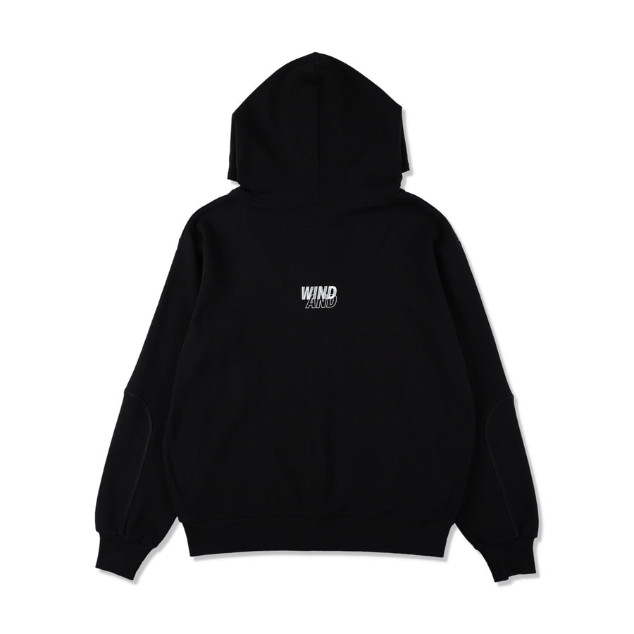 ES_W_Zip-Up Hooded Waffle Shirt / BLACK