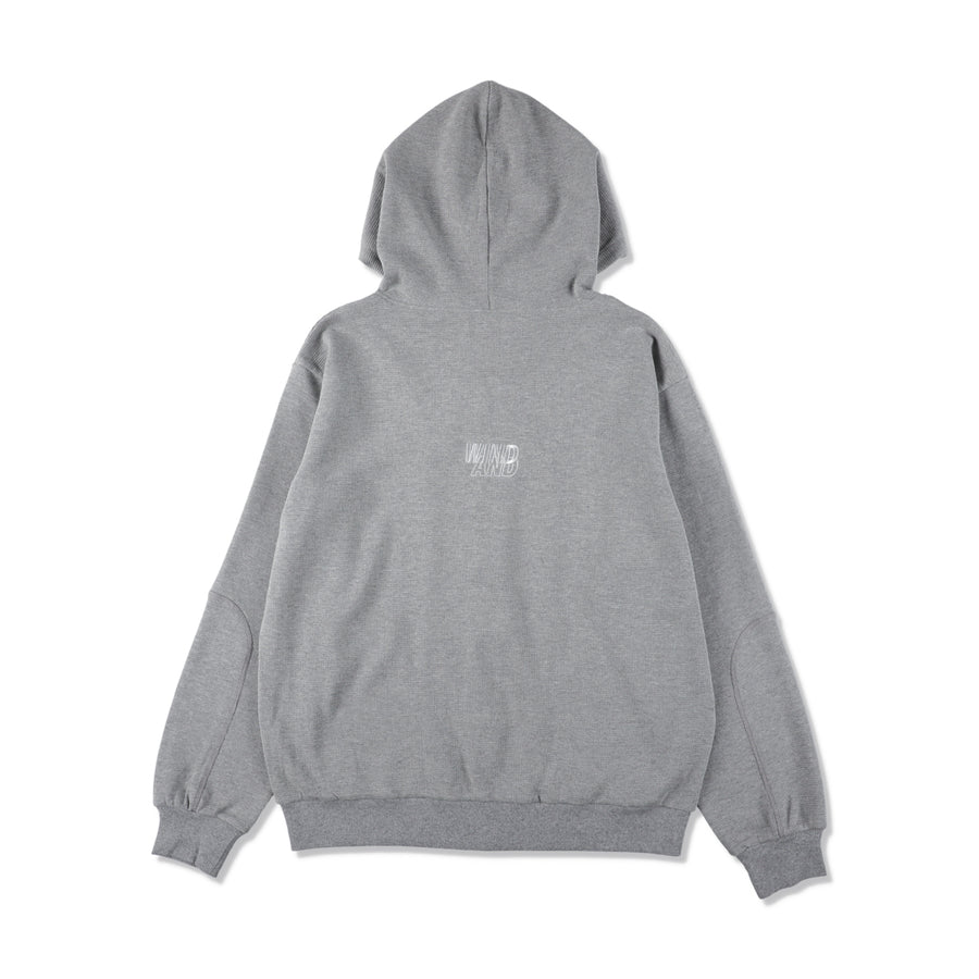 ES_W_Zip-Up Hooded Waffle Shirt / GRAY