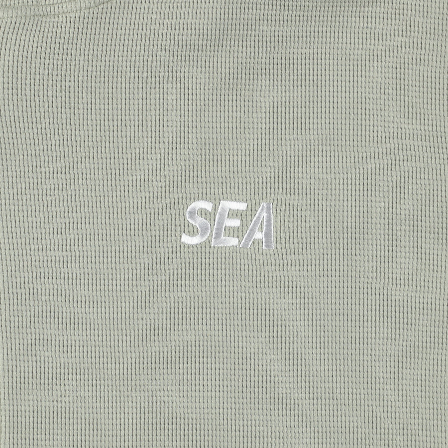 ES_W_Zip-Up Hooded Waffle Shirt / SAGE