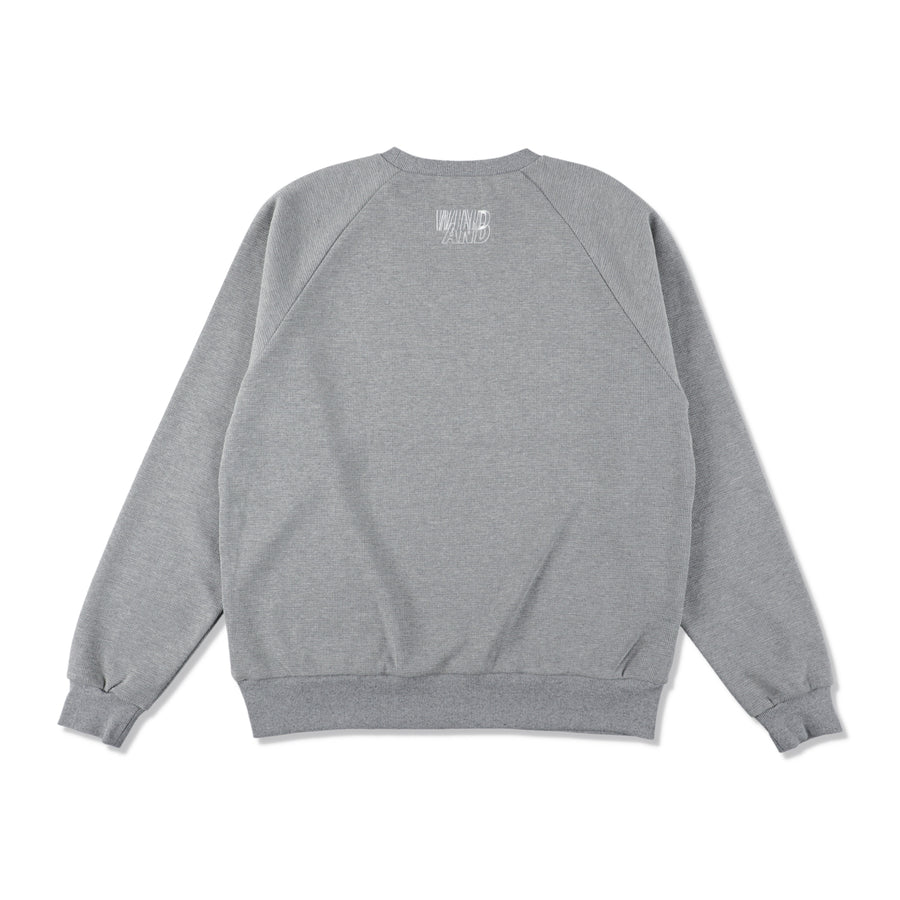 ES_W_Raglan Crew Neck Waffle Shirt / GRAY