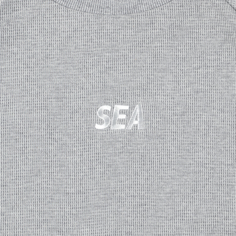 ES_W_Raglan Crew Neck Waffle Shirt / GRAY