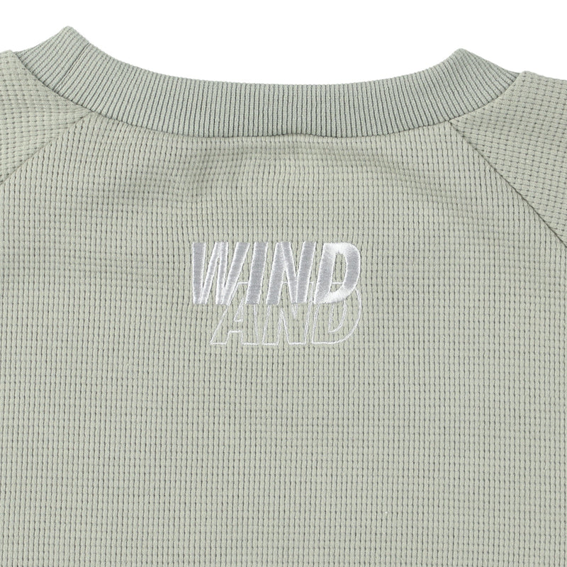 ES_W_Raglan Crew Neck Waffle Shirt
