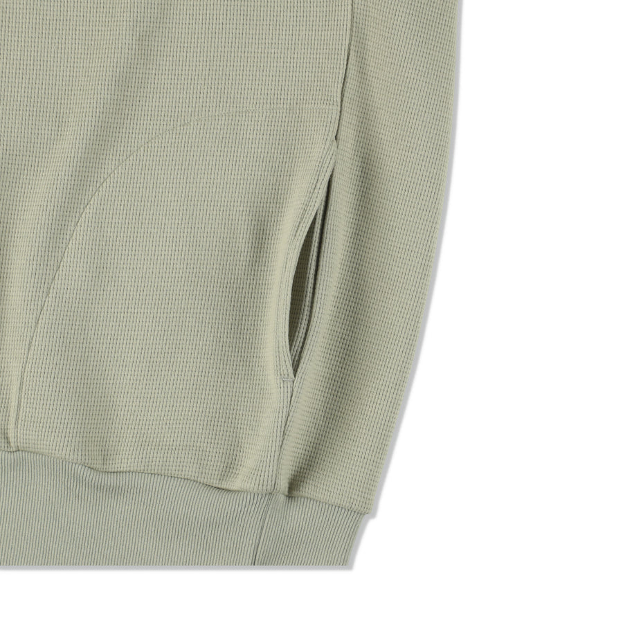 ES_W_Half Zip Waffle Shirt / SAGE