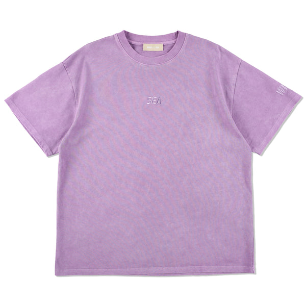 最新作お得WIND AND SEA LOGO T-SHIRT PURPLE S Tシャツ/カットソー(半袖/袖なし)