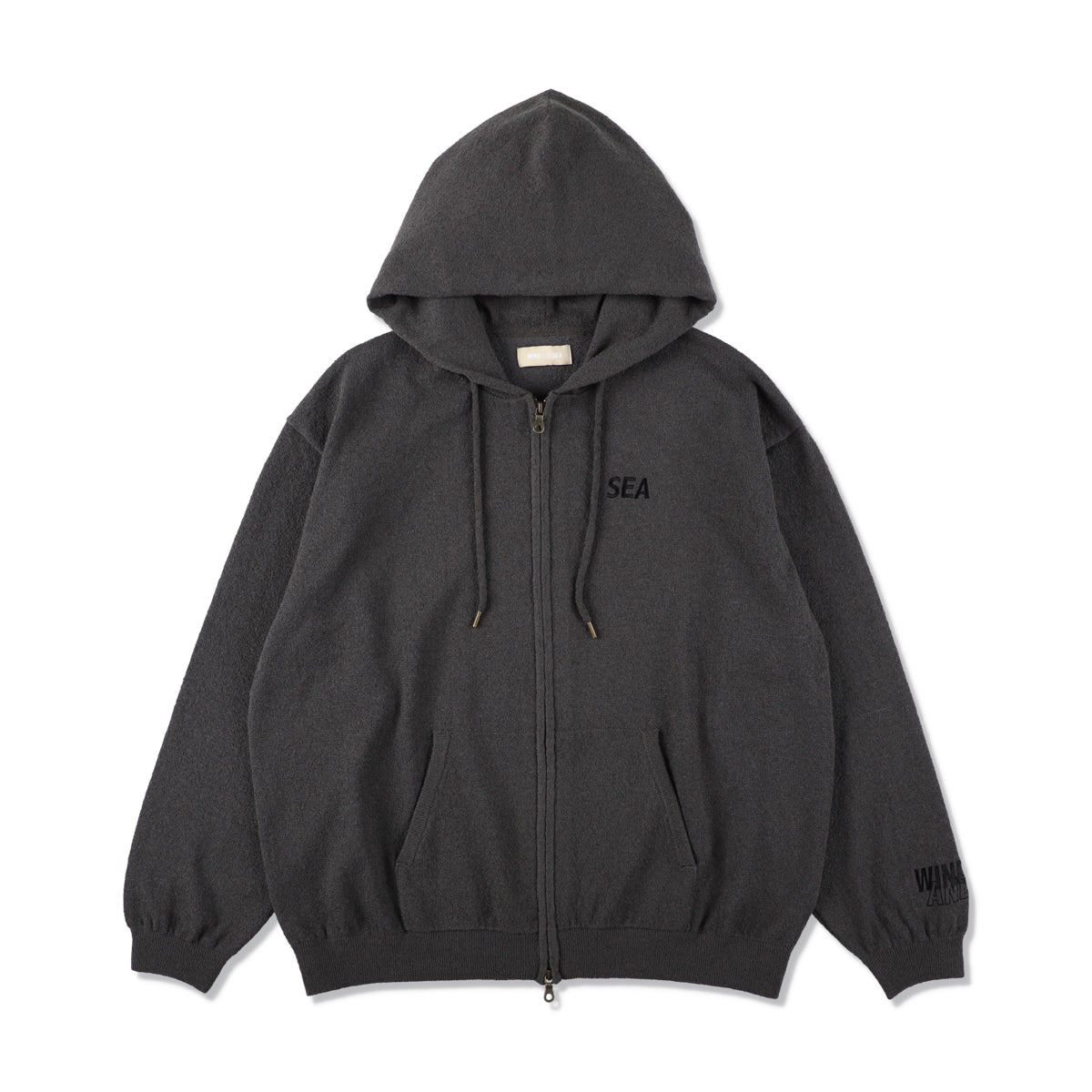 Bouclet Zip-up Hooded Sweatshirt