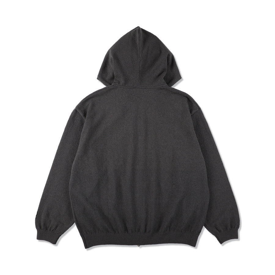 Bouclet Zip-up Hooded Sweatshirt / CHARCOAL