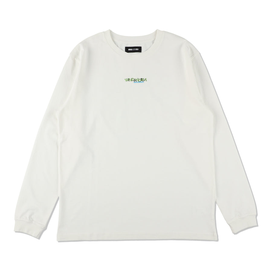 Printed Washed L/S Tee / WHITE