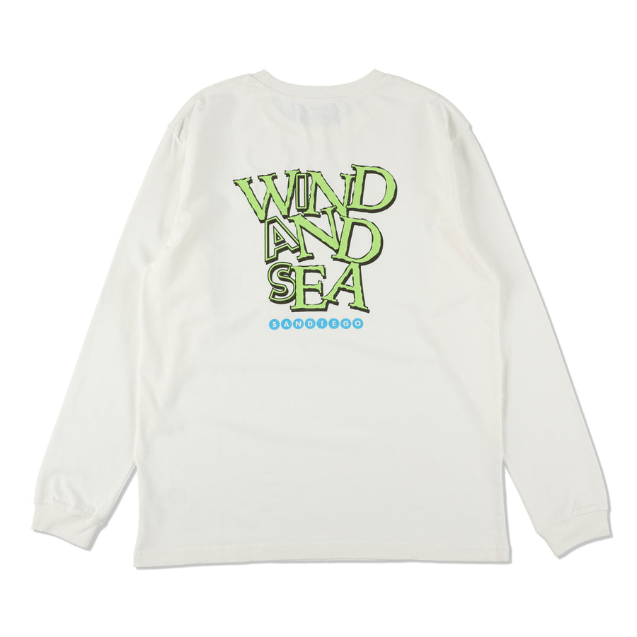 Printed Washed L/S Tee / WHITE