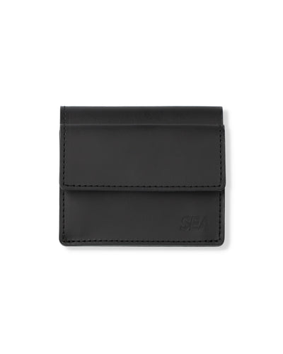 BLACK SEA LEATHER FLAT CARD HOLDER