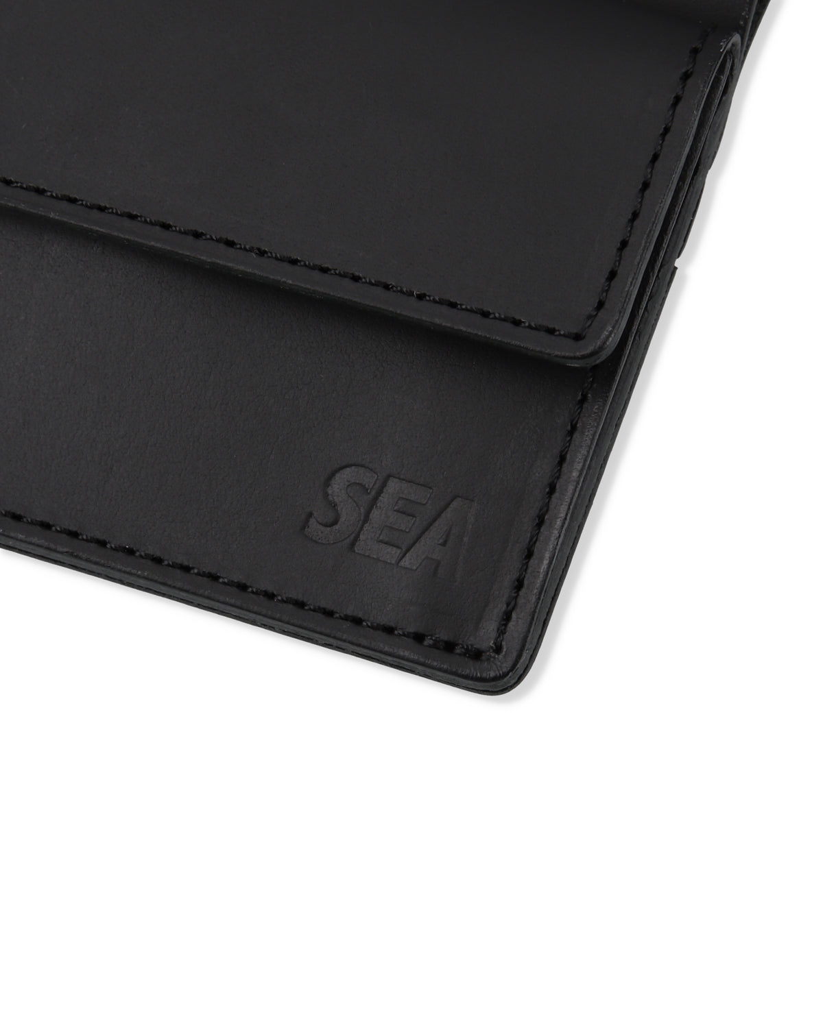 BLACK SEA LEATHER FLAT CARD HOLDER