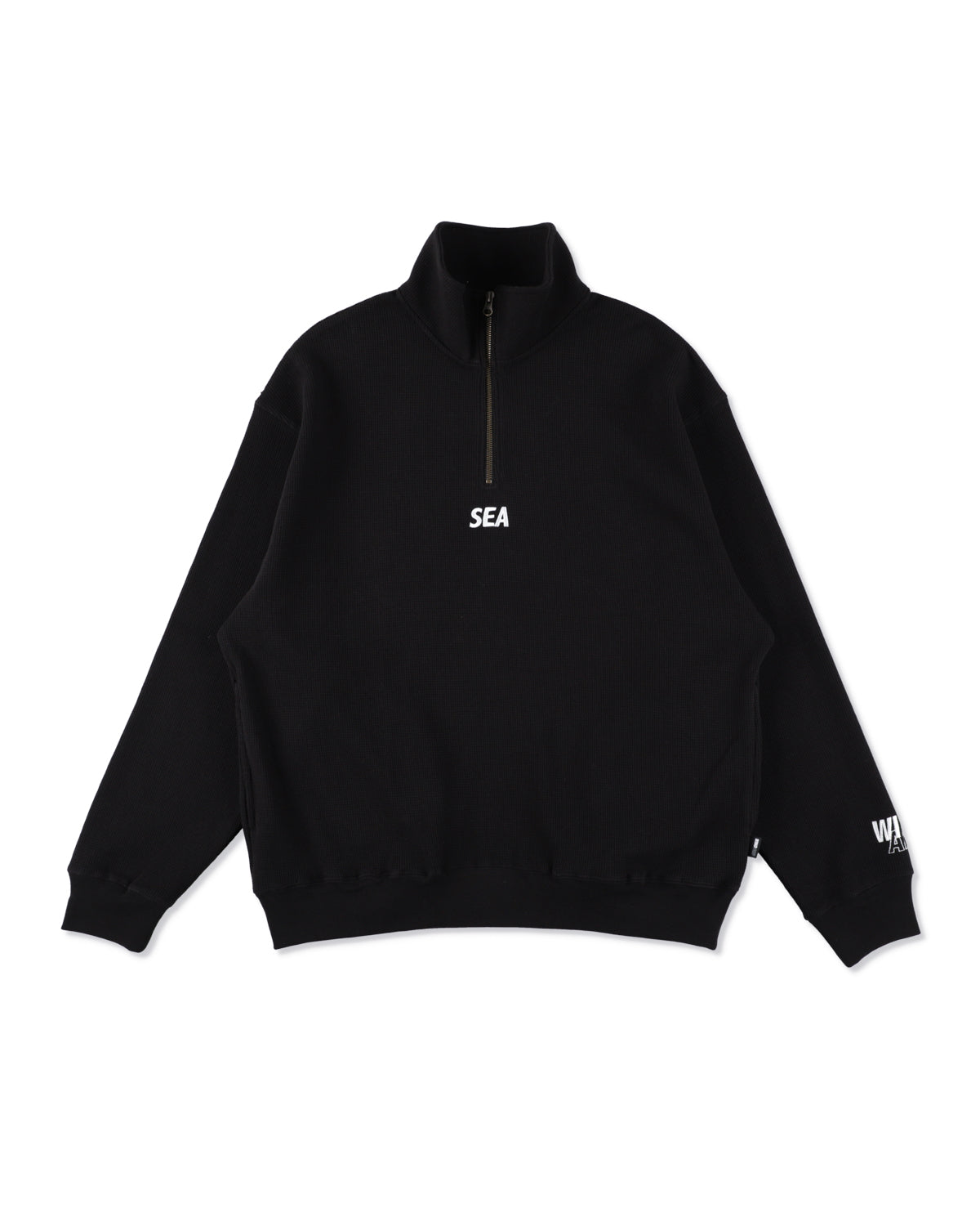 HEAVY WAFFLE HALF ZIP SWEATSHIRT