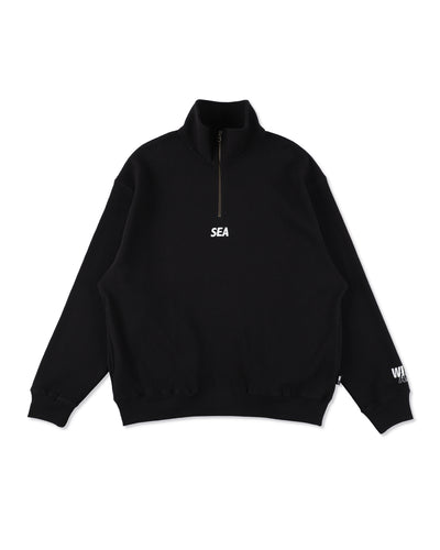 HEAVY WAFFLE HALF ZIP SWEATSHIRT