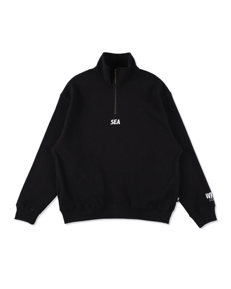 HEAVY WAFFLE HALF ZIP SWEATSHIRT