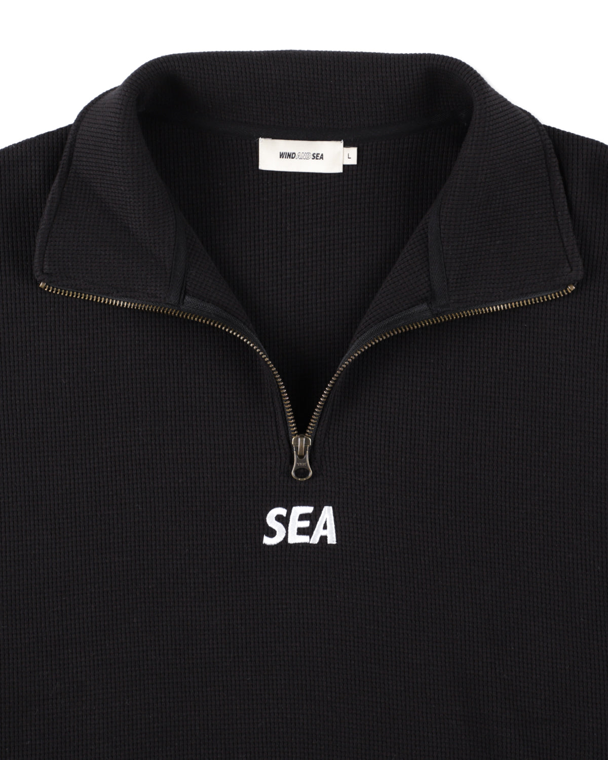 HEAVY WAFFLE HALF ZIP SWEATSHIRT