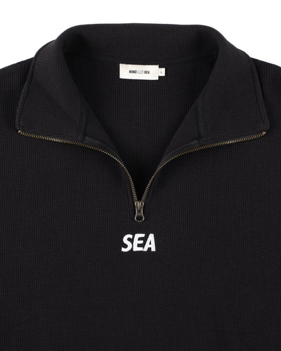 HEAVY WAFFLE HALF ZIP SWEATSHIRT