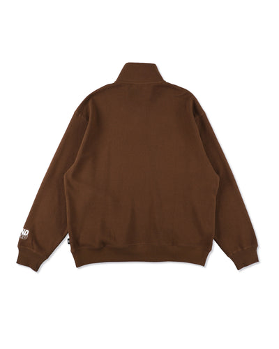 HEAVY WAFFLE HALF ZIP SWEATSHIRT