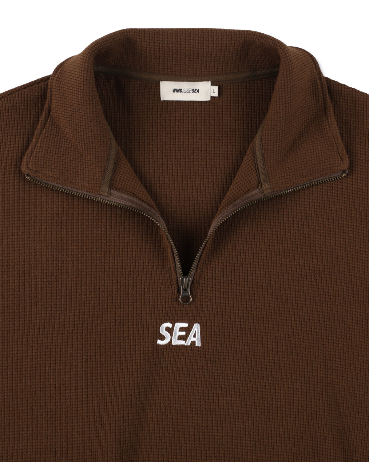 HEAVY WAFFLE HALF ZIP SWEATSHIRT