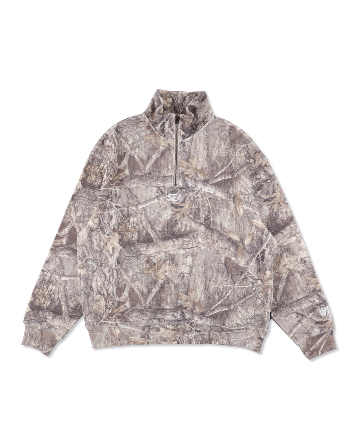 HEAVY WAFFLE HALF ZIP SWEATSHIRT