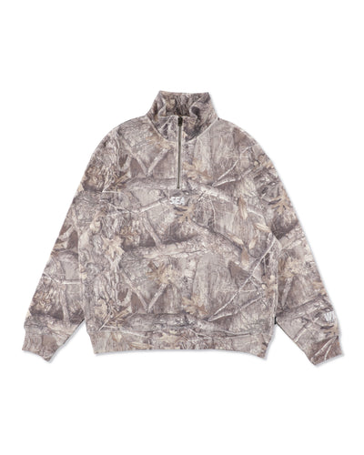 HEAVY WAFFLE HALF ZIP SWEATSHIRT