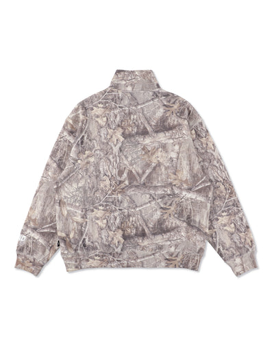 HEAVY WAFFLE HALF ZIP SWEATSHIRT