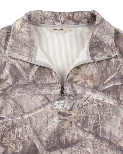 HEAVY WAFFLE HALF ZIP SWEATSHIRT