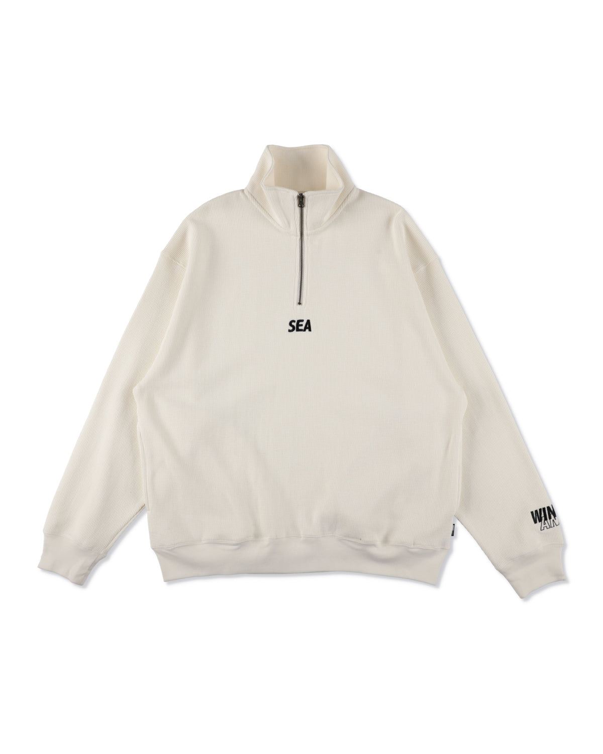 HEAVY WAFFLE HALF ZIP SWEATSHIRT