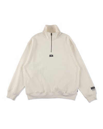 HEAVY WAFFLE HALF ZIP SWEATSHIRT