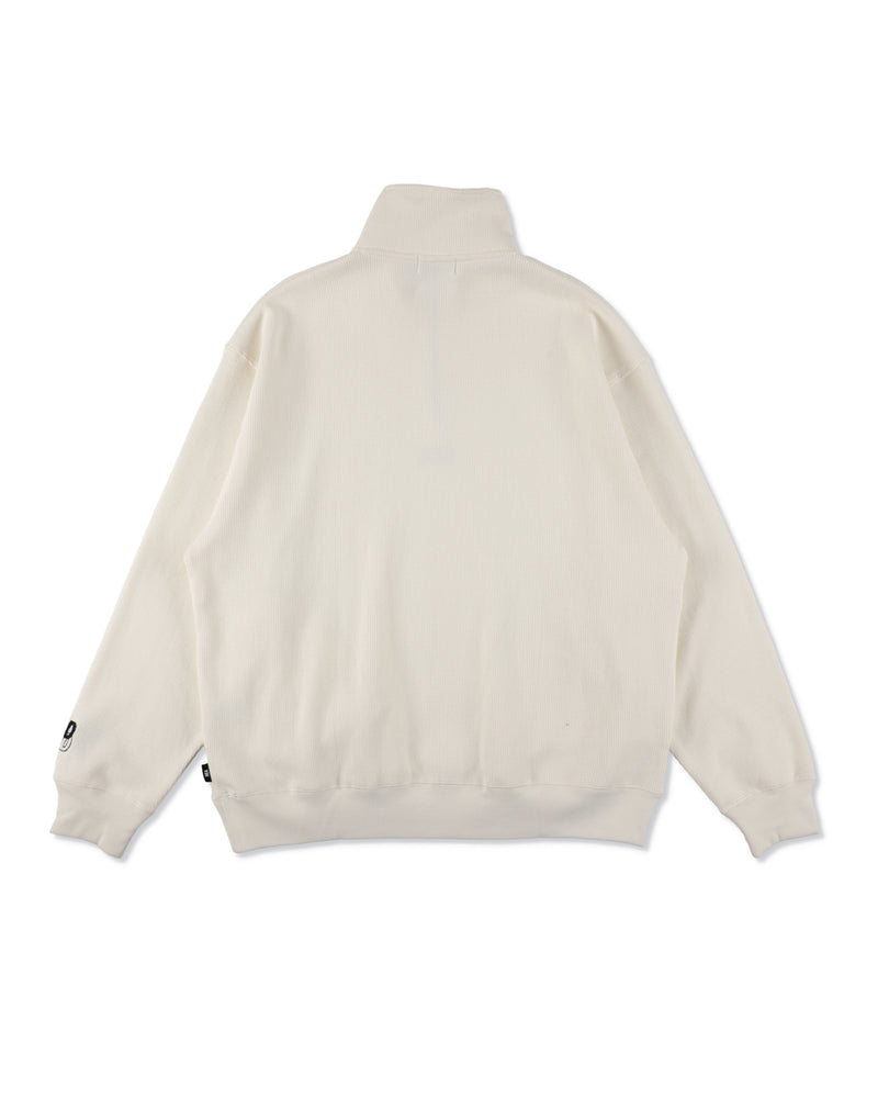 HEAVY WAFFLE HALF ZIP SWEATSHIRT