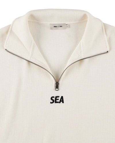 HEAVY WAFFLE HALF ZIP SWEATSHIRT