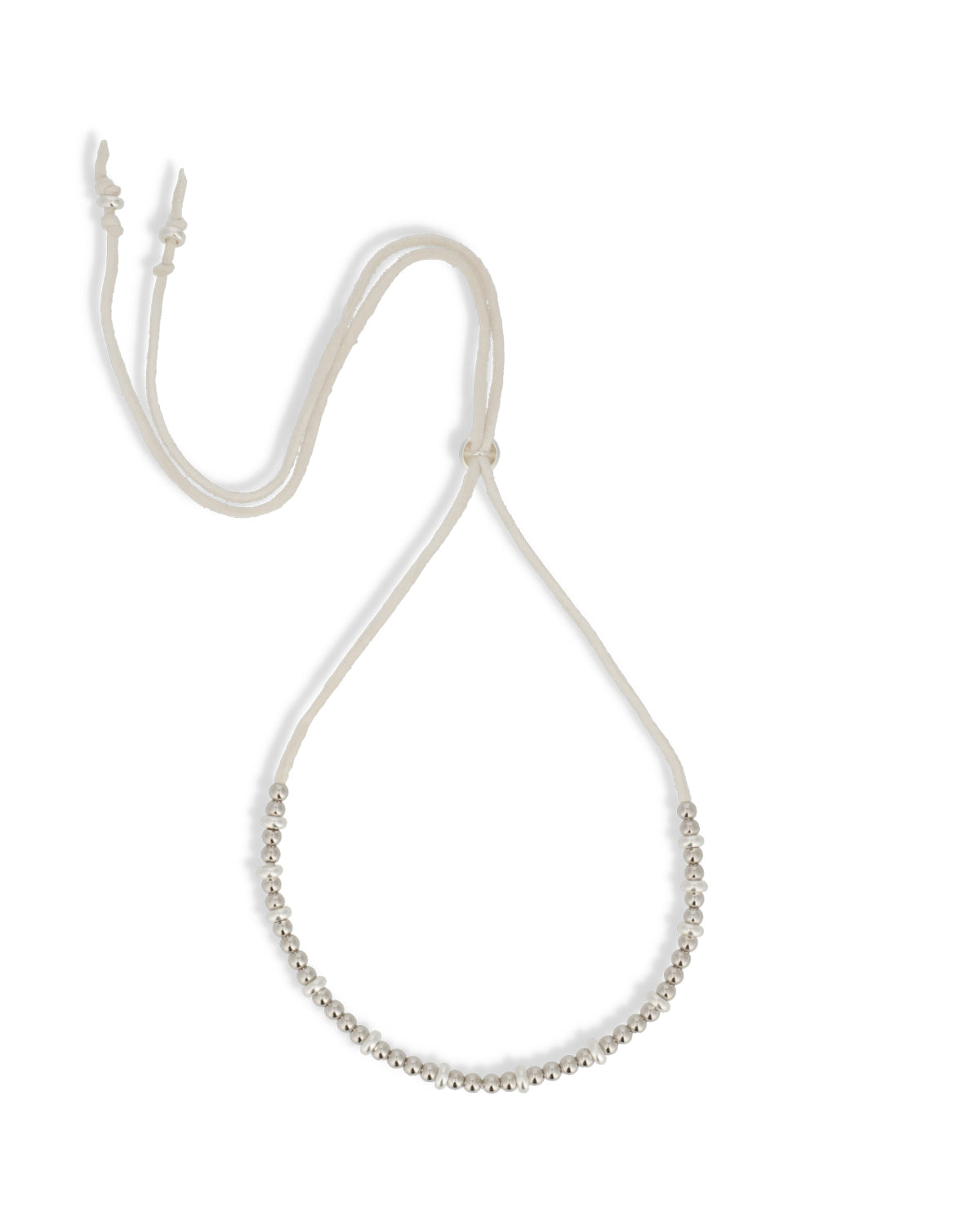 IVX JAPAN  WDS Silver Metal Beads Deerskin Necklace