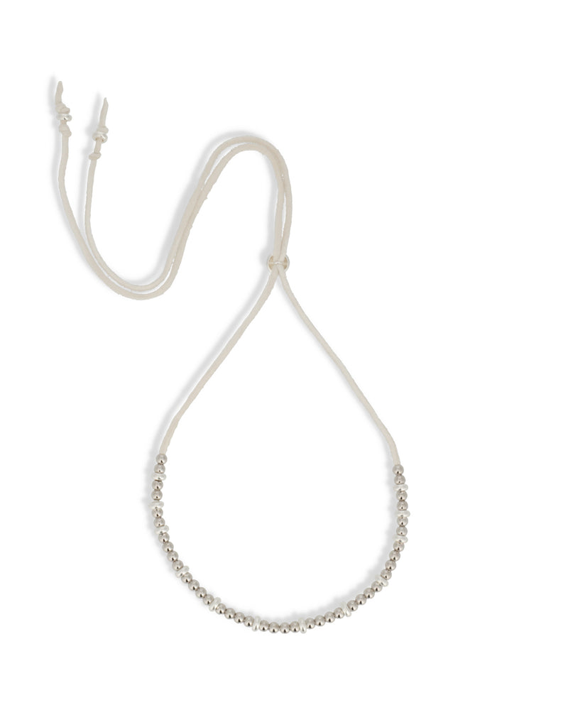 IVX JAPAN  WDS Silver Metal Beads Deerskin Necklace