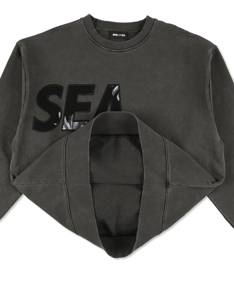 PALM TREE PACHWORK CREW NECK SWEAT SHIRT