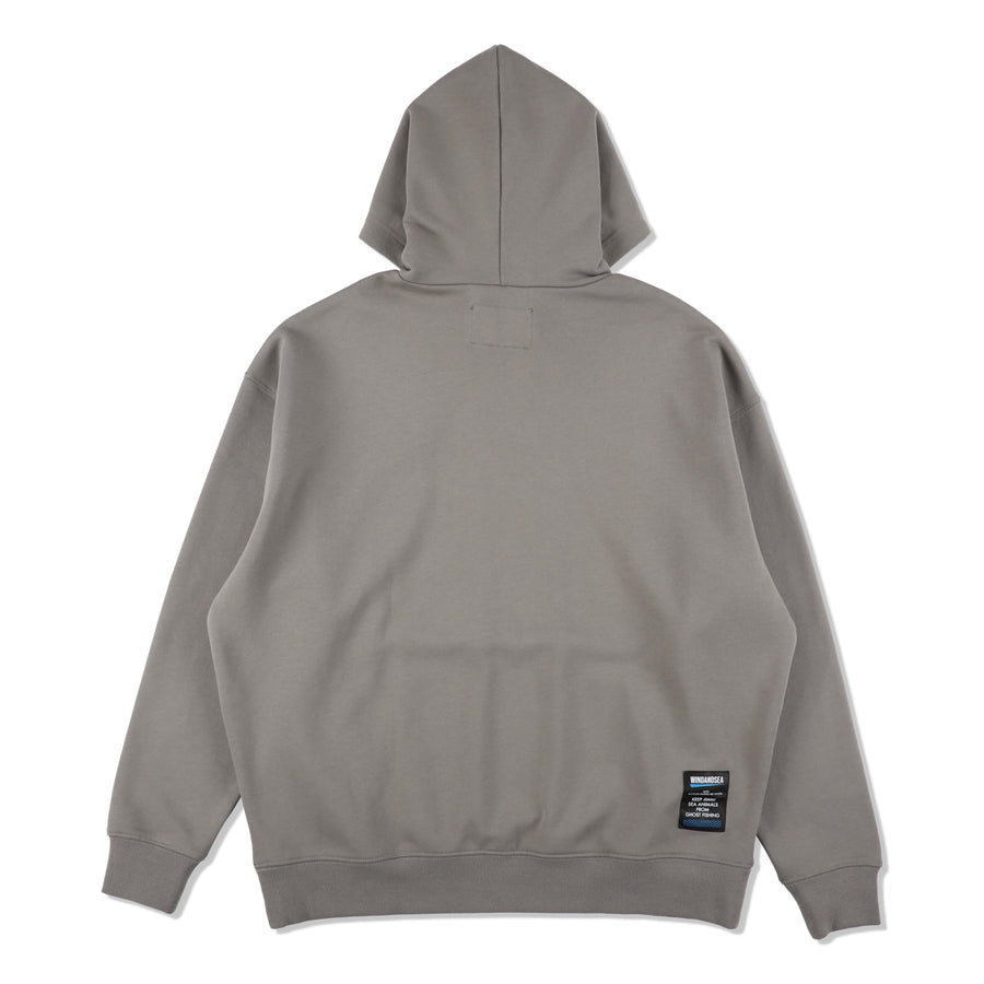 FISHNET RECYCLED NYLON POCKET HOODIE / SAND_GRAY