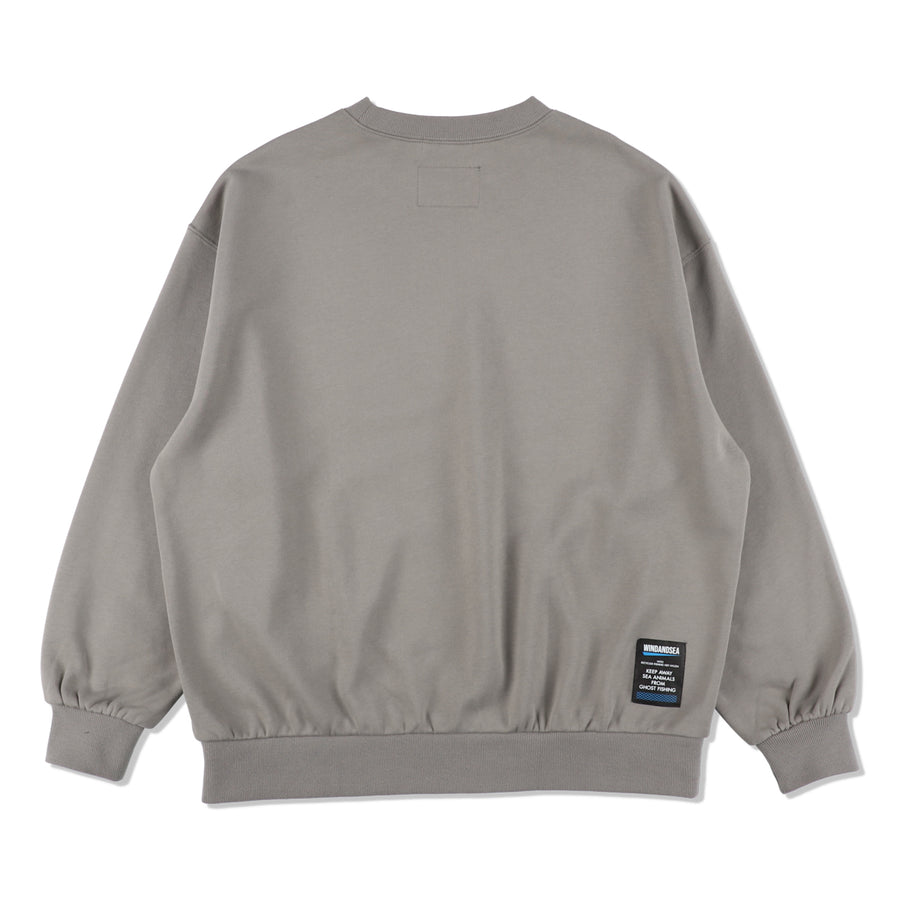 FISHNET RECYCLED NYLON CREW NECK / SAND_GRAY