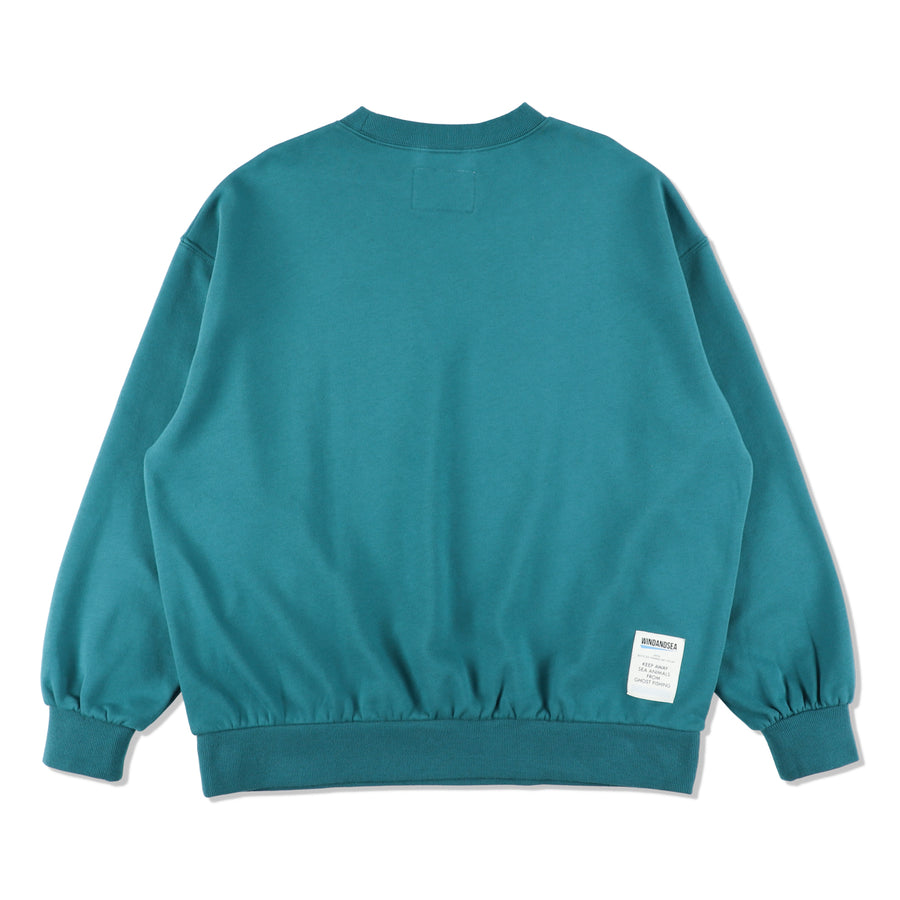 FISHNET RECYCLED NYLON CREW NECK / SEA_FOAM