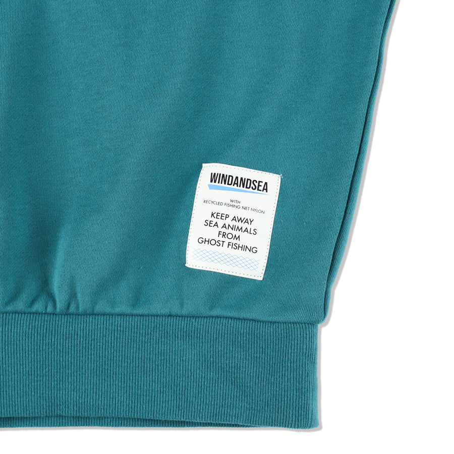 FISHNET RECYCLED NYLON CREW NECK / SEA_FOAM