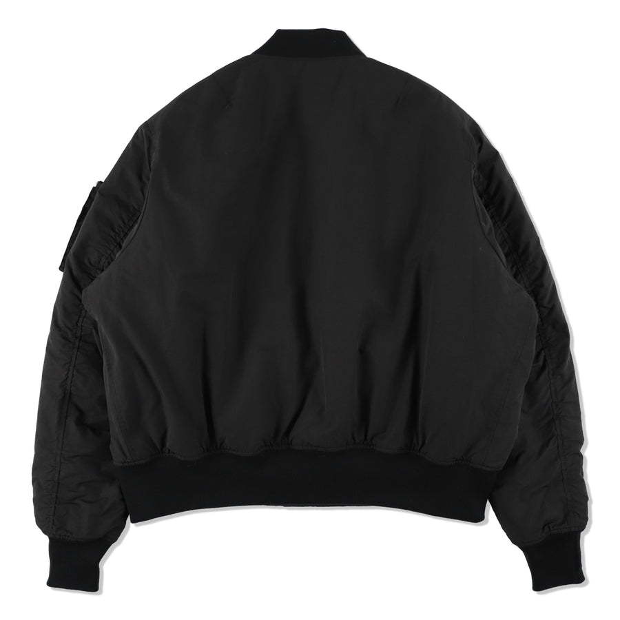 FISHNET RECYCLED NYLON MA-1 JACKET / BLACK