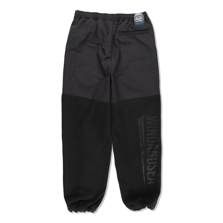 FISHNET RECYCLED NYLON FLEECE PANTS / BLACK